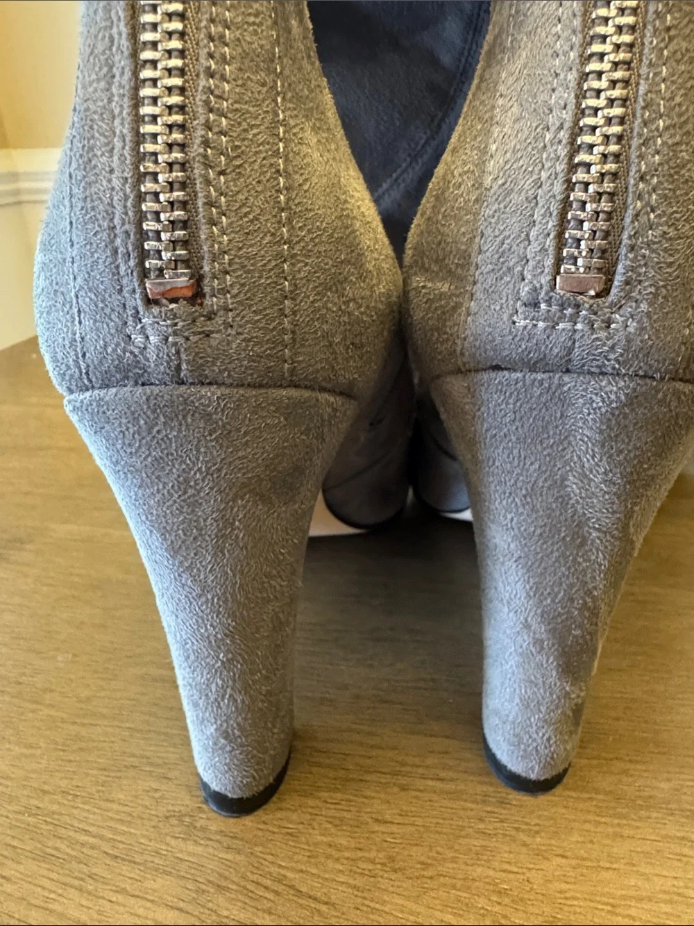 Ivanka Trump Gray Over-the-Knee Suede Boots